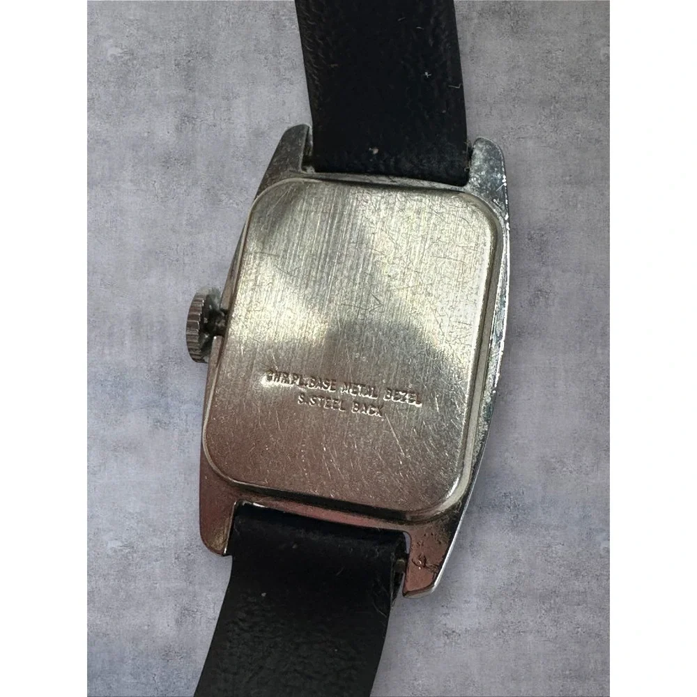 Timex Vintage Manual Wind Watch Womens Blue Parts Repair Rectangular